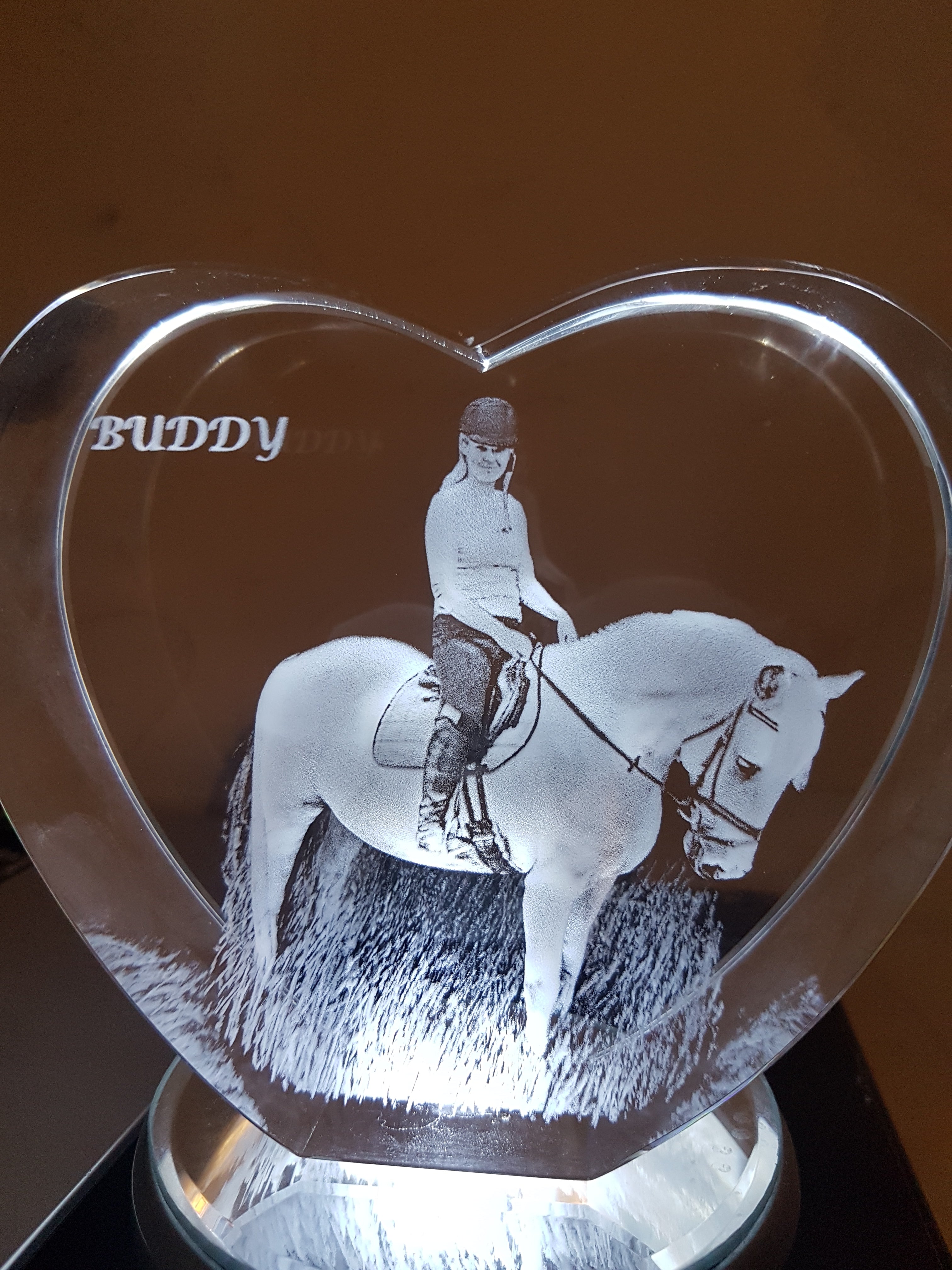 3D Heart Crystal - Large/Xtra Large/XXtra Large - Solid Crystals | 3D Photo Crystal Shop | Laser engraved Glass Awards & Trophies